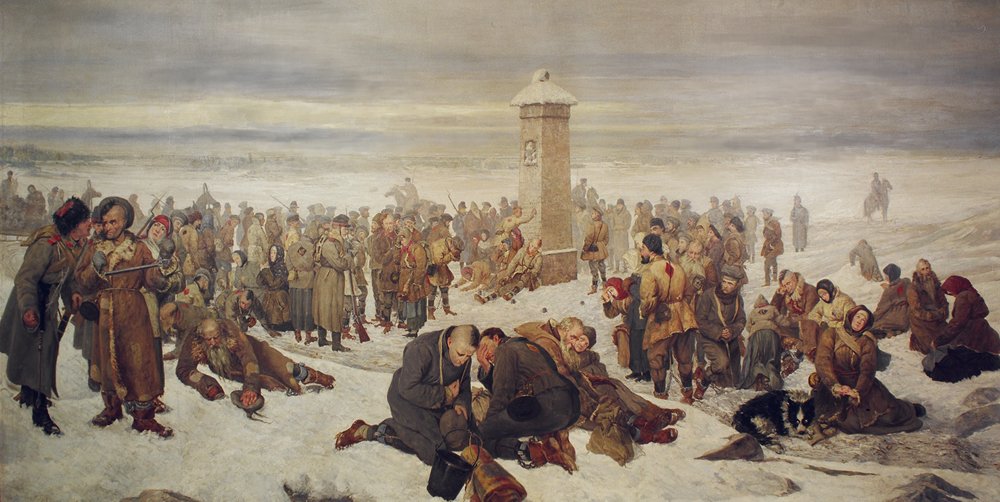 Александр Сохачевский. Прощание с Европой. 1894 год. Польские повстанцы 1863 года на пути в Сибирь