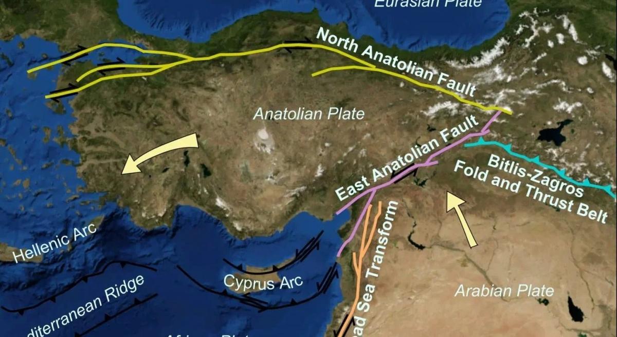 Катастрофическое землетрясение в Турции связано с внезапным движением Восточно-Анатолийского разлома