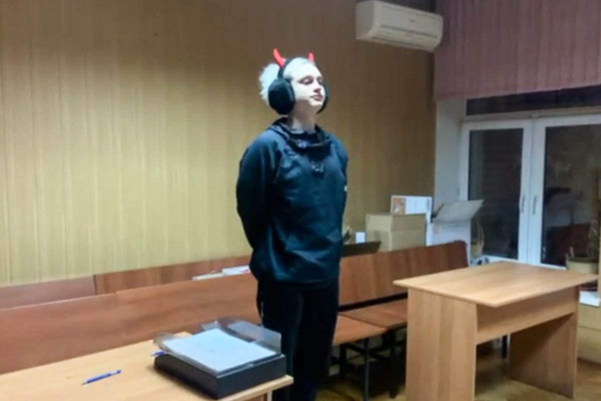 Тиктокер Некоглай (Николай Лебедев) в суде. Фото предоставлено пресс-службой пресненского районного суда