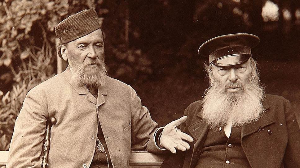 Яков Полонский и Афанасий Фет-Шеншин. Фото 1890 г. Фрагмент