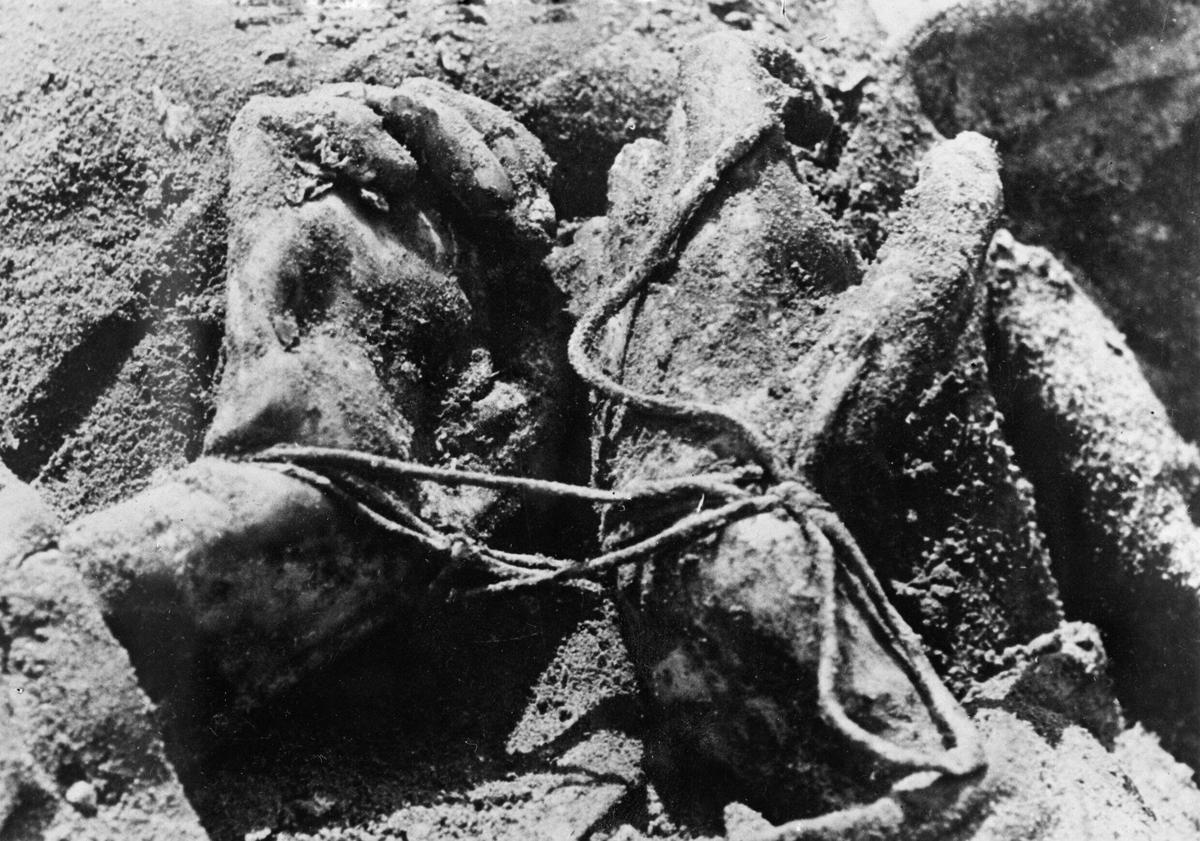 Катынь,1940 год. Связанные руки одного из убитых польских офицеров. Фото: IMAGO / piemags