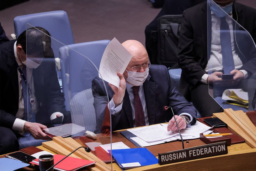 Представитель России в ООН Небензя. Кадр из видео с заседания
